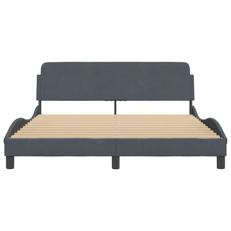 Bed Frame "Dover" Dark Grey 152x203 cm Queen Velvet