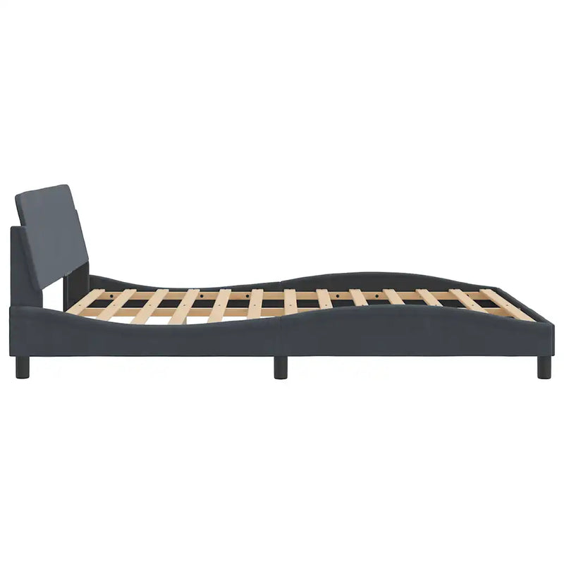 Bed Frame "Dover" Dark Grey 152x203 cm Queen Velvet