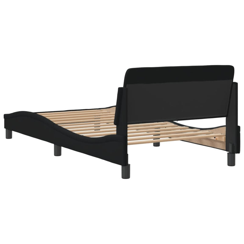 Bed Frame with Headboard Black 107x203 cm Fabric