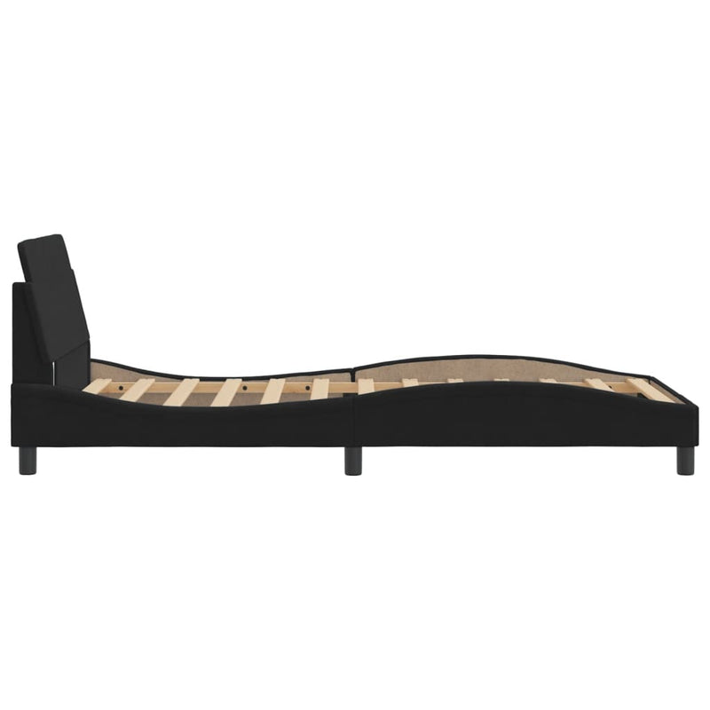 Bed Frame with Headboard Black 107x203 cm Velvet