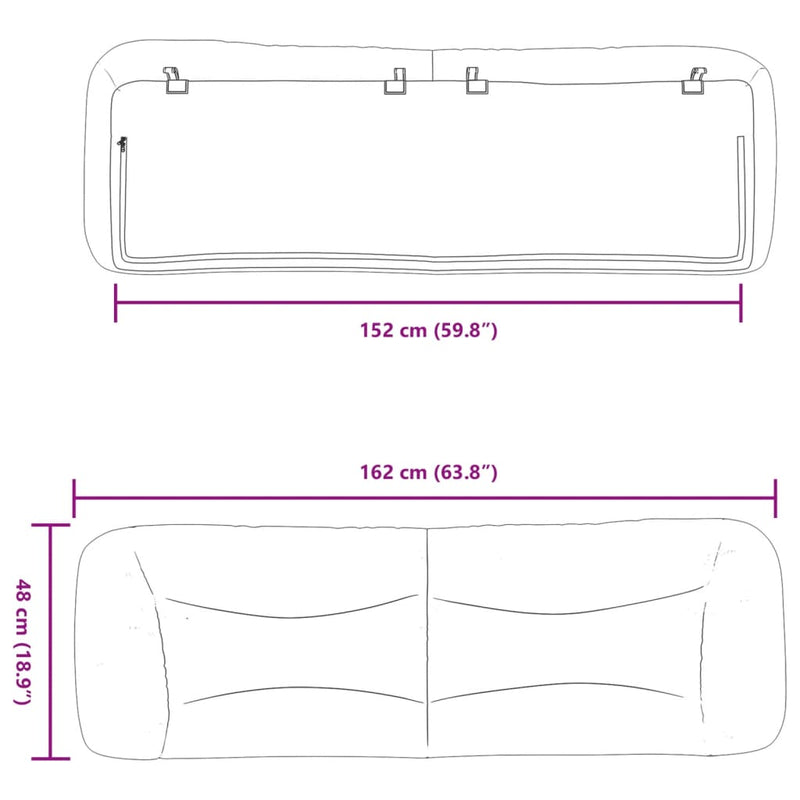 vidaXL Headboard Cushion "Hvar" Dark Grey 152 cm Queen Fabric