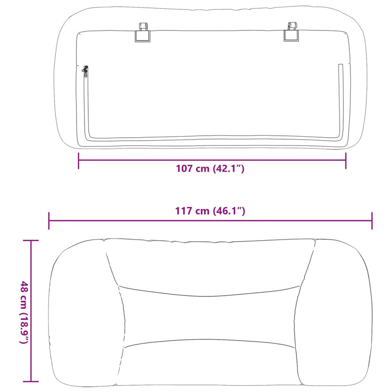 vidaXL Headboard Cushion "Hvar" Dark Grey 107 cm King Single Fabric