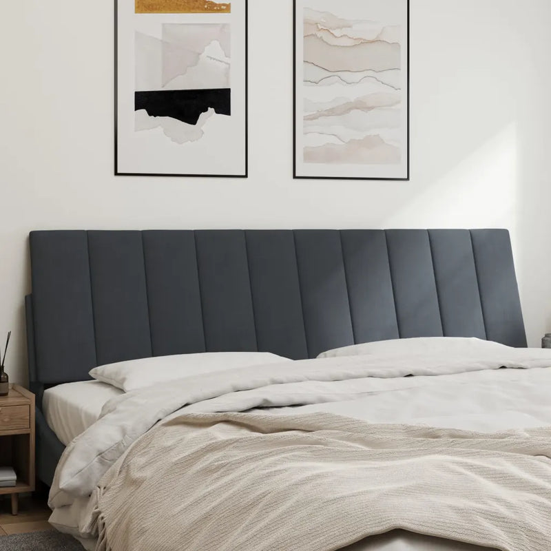 Headboard Cushion "Hanko" Dark Grey 180 cm Velvet