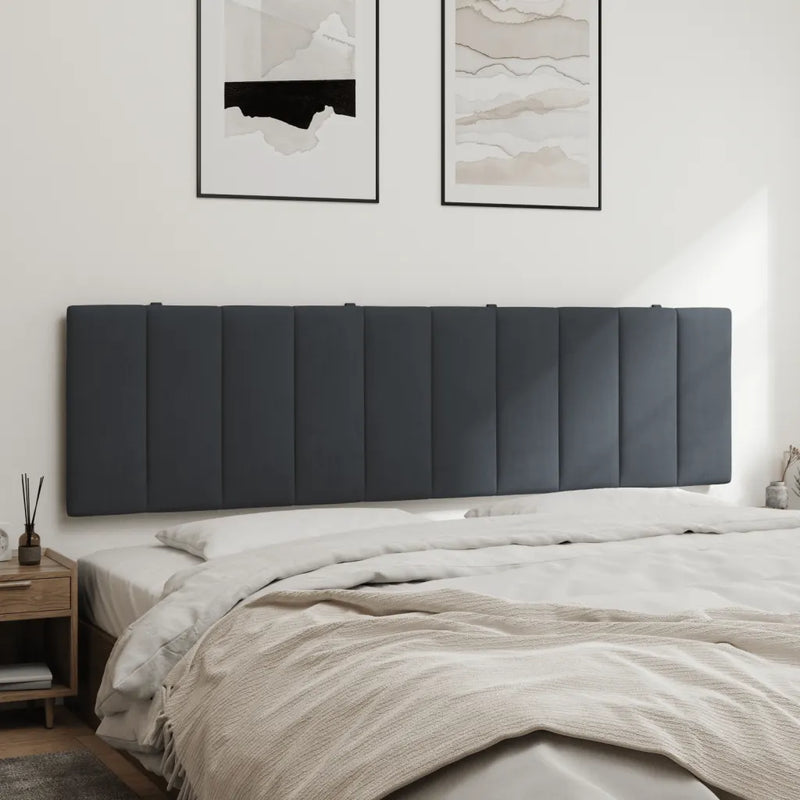 Headboard Cushion "Hanko" Dark Grey 180 cm Velvet