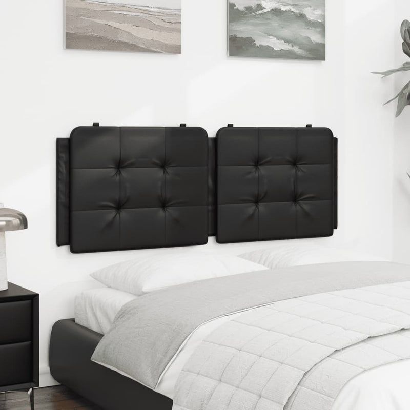 vidaXL Headboard Cushion "Zadar" Black 137 cm Double Faux Leather
