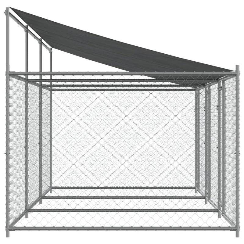 vidaXL Dog Cage with Roof and Doors Grey 6x2x2 m Galvanised Steel
