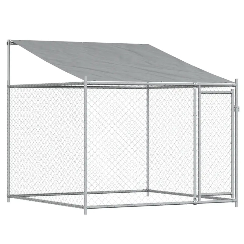 Dog Cage with Roof and Doors Grey 6x2x2 m Galvanised Steel