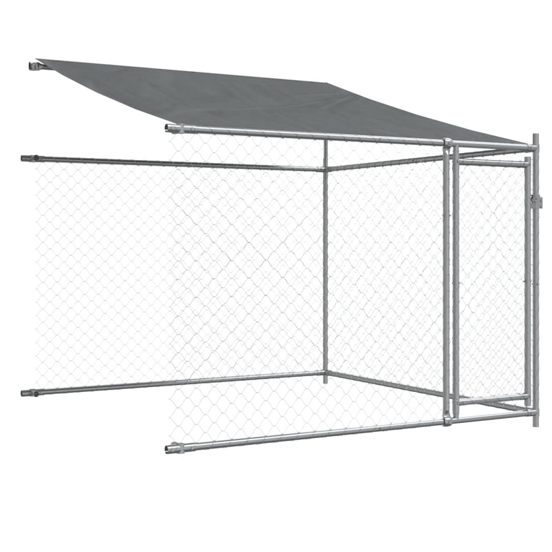 vidaXL Dog Cage with Roof and Doors Grey 6x2x2 m Galvanised Steel