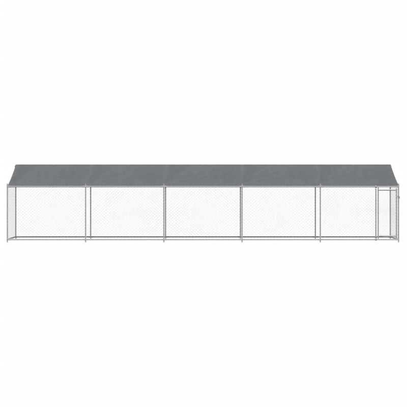 vidaXL Dog Cage with Roof and Door Grey 10x2x2 m Galvanised Steel