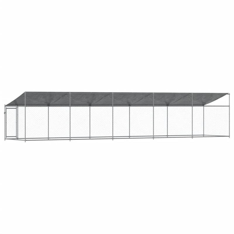 vidaXL Dog Cage with Roof and Door Grey 10x2x2 m Galvanised Steel