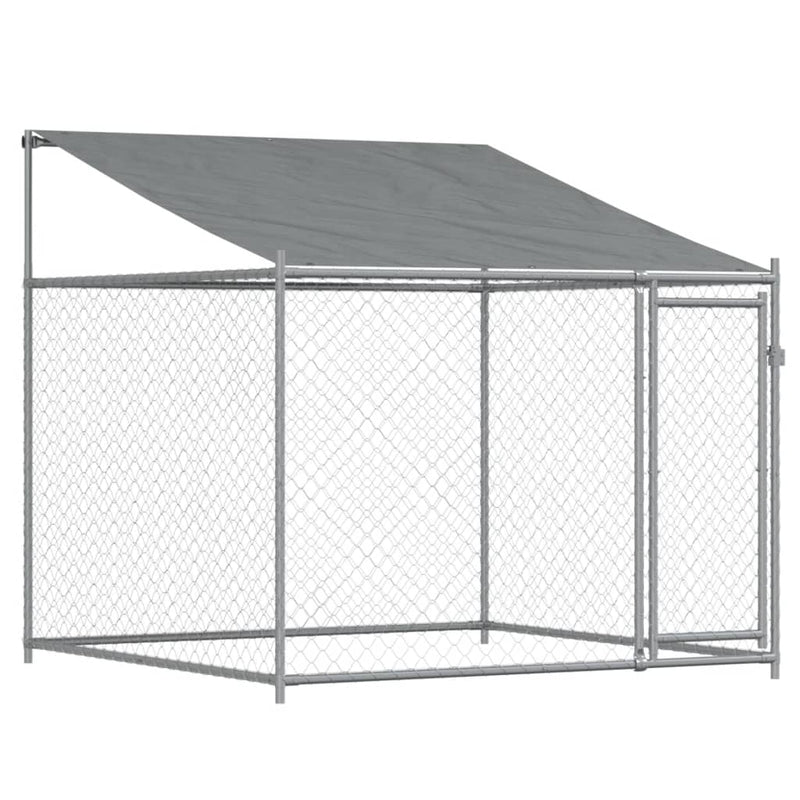 vidaXL Dog Cage with Roof and Door Grey 10x2x2 m Galvanised Steel