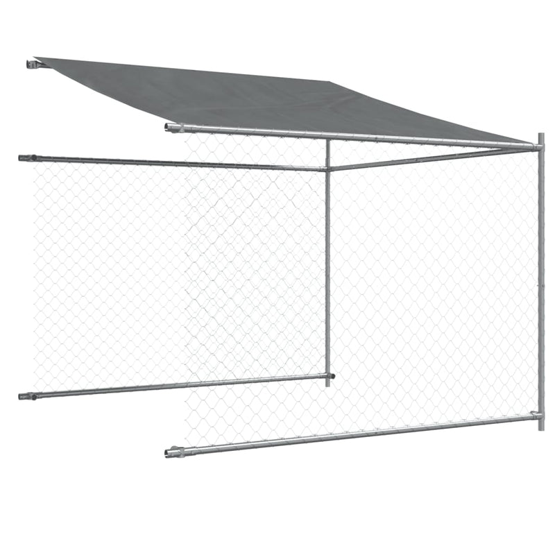 vidaXL Dog Cage with Roof and Door Grey 10x2x2 m Galvanised Steel