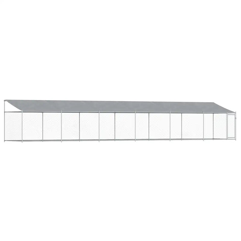 Dog Cage with Roof and Door Grey 12x2x2 m Galvanised Steel