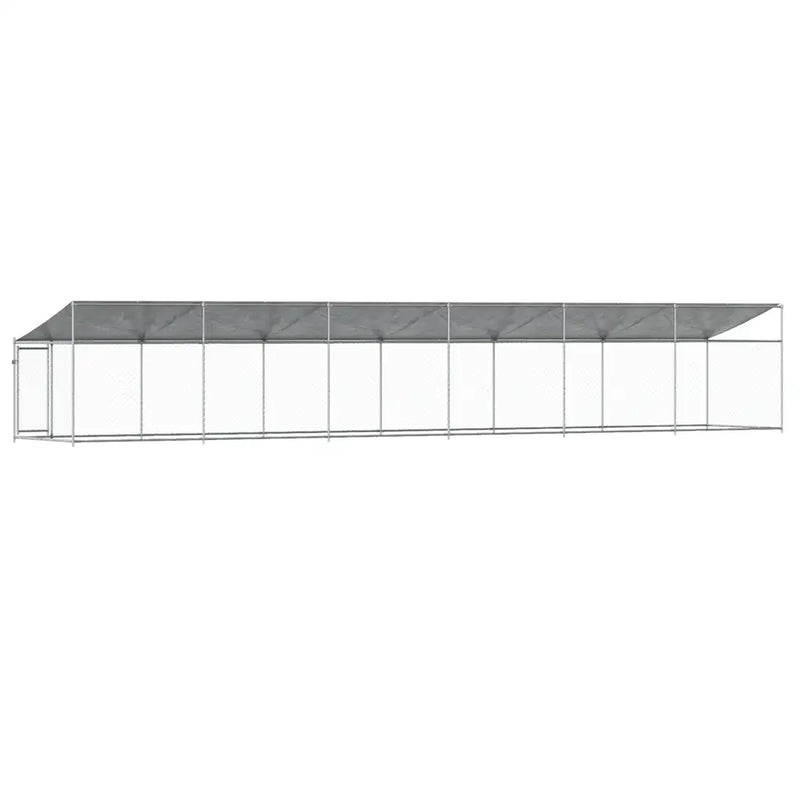 Dog Cage with Roof and Door Grey 12x2x2 m Galvanised Steel