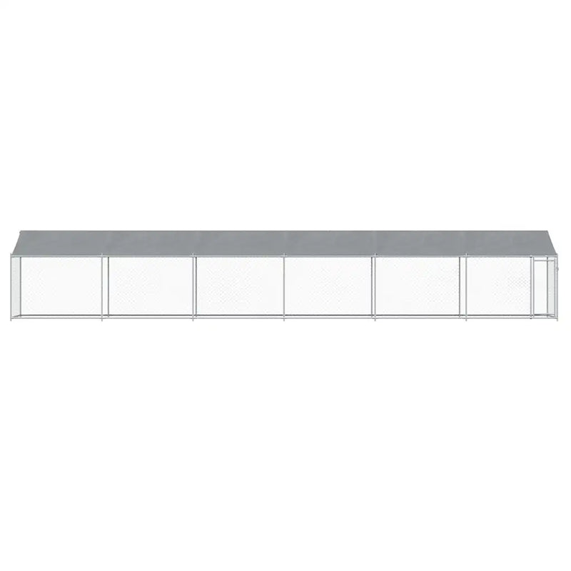 Dog Cage with Roof and Door Grey 12x2x2 m Galvanised Steel