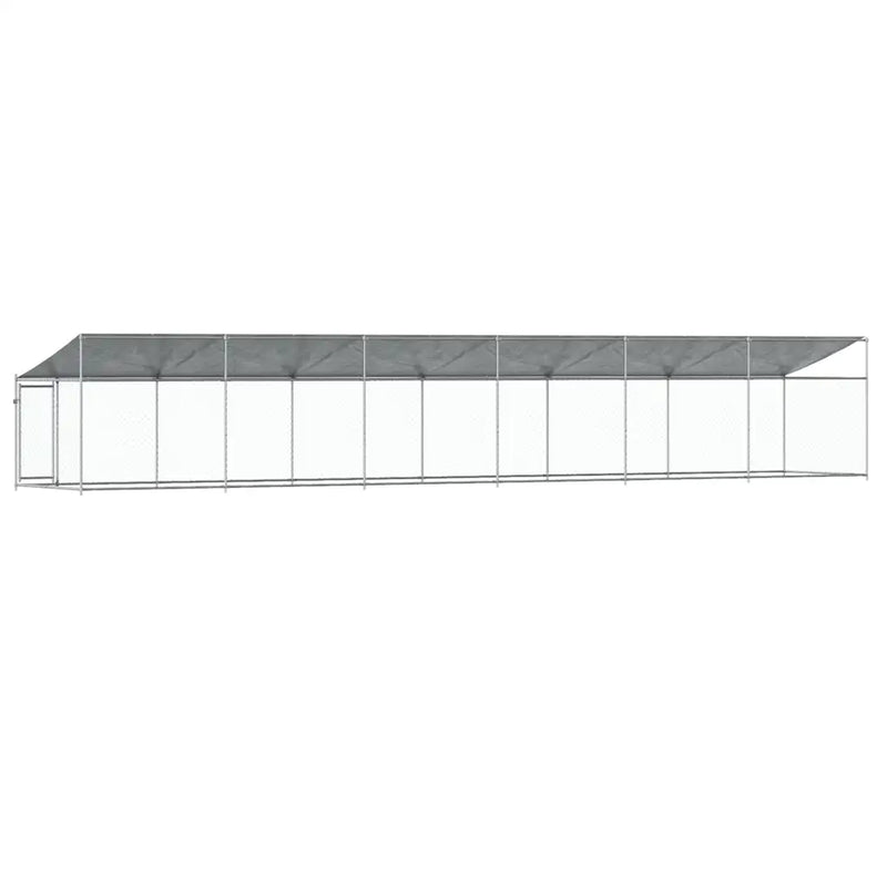 Dog Cage with Roof and Door Grey 12x2x2 m Galvanised Steel