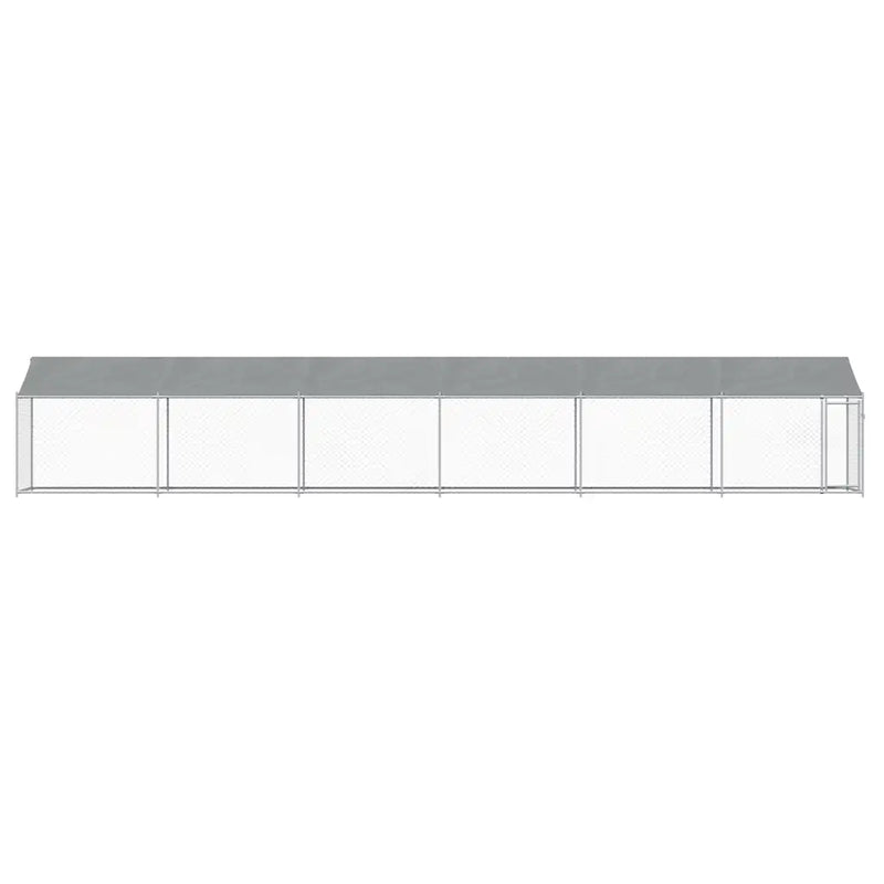 Dog Cage with Roof and Door Grey 12x2x2 m Galvanised Steel