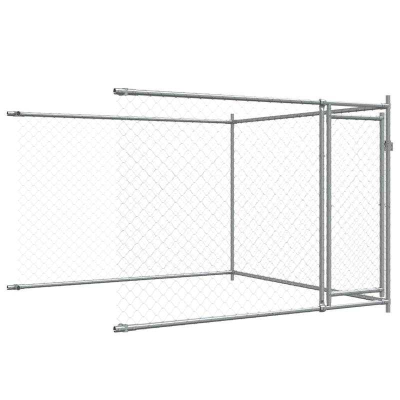 vidaXL Dog Cage with Doors Grey 4x2x1.5 m Galvanised Steel