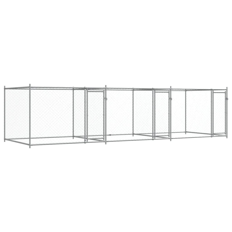 vidaXL Dog Cage with Doors Grey 6x2x1.5 m Galvanised Steel