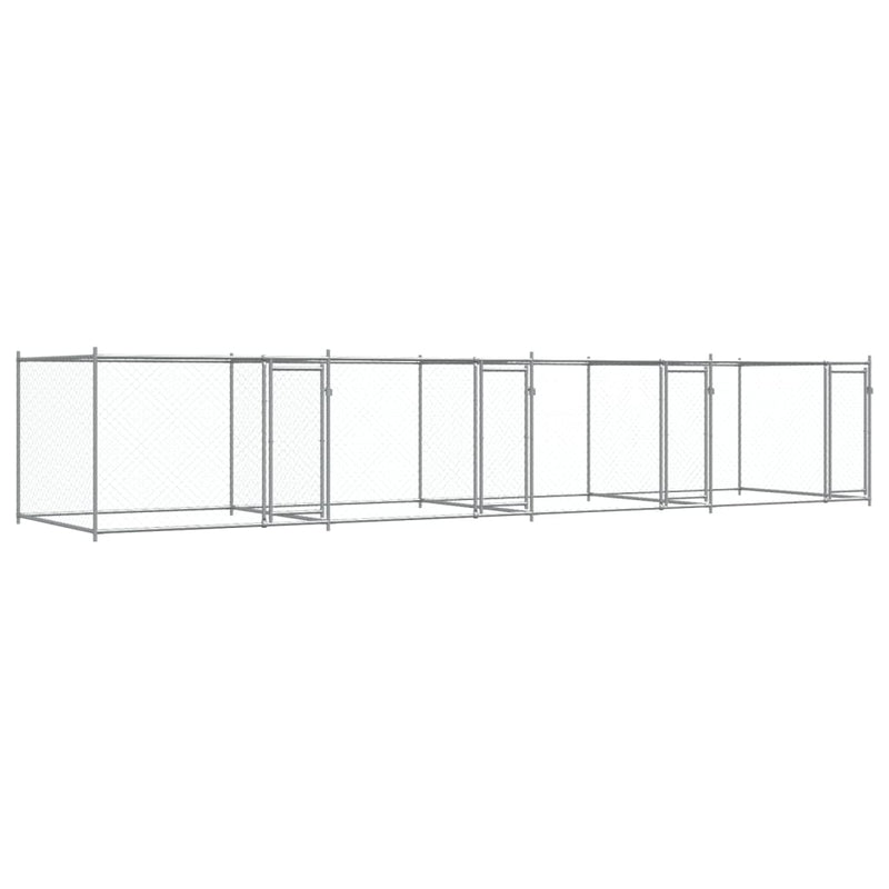 vidaXL Dog Cage with Doors Grey 8x2x1.5 m Galvanised Steel
