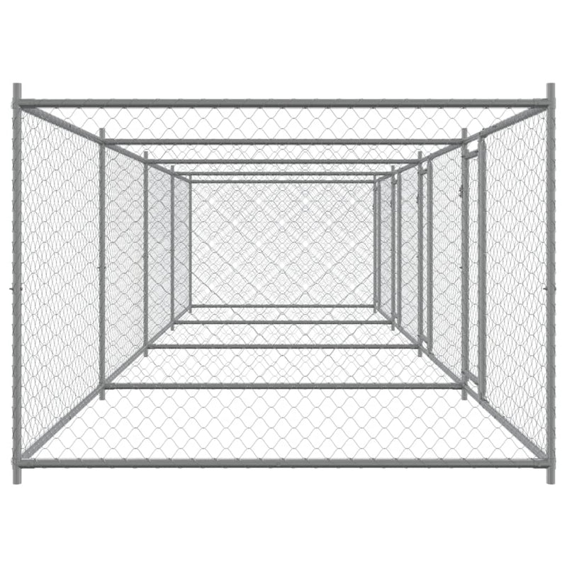 vidaXL Dog Cage with Doors Grey 8x2x1.5 m Galvanised Steel