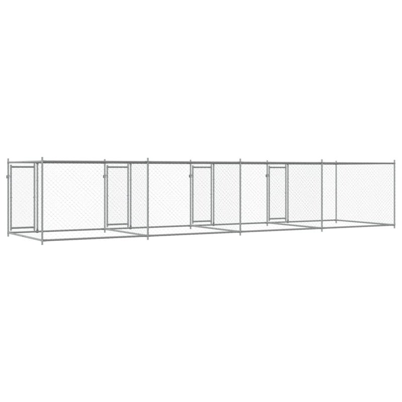 vidaXL Dog Cage with Doors Grey 8x2x1.5 m Galvanised Steel