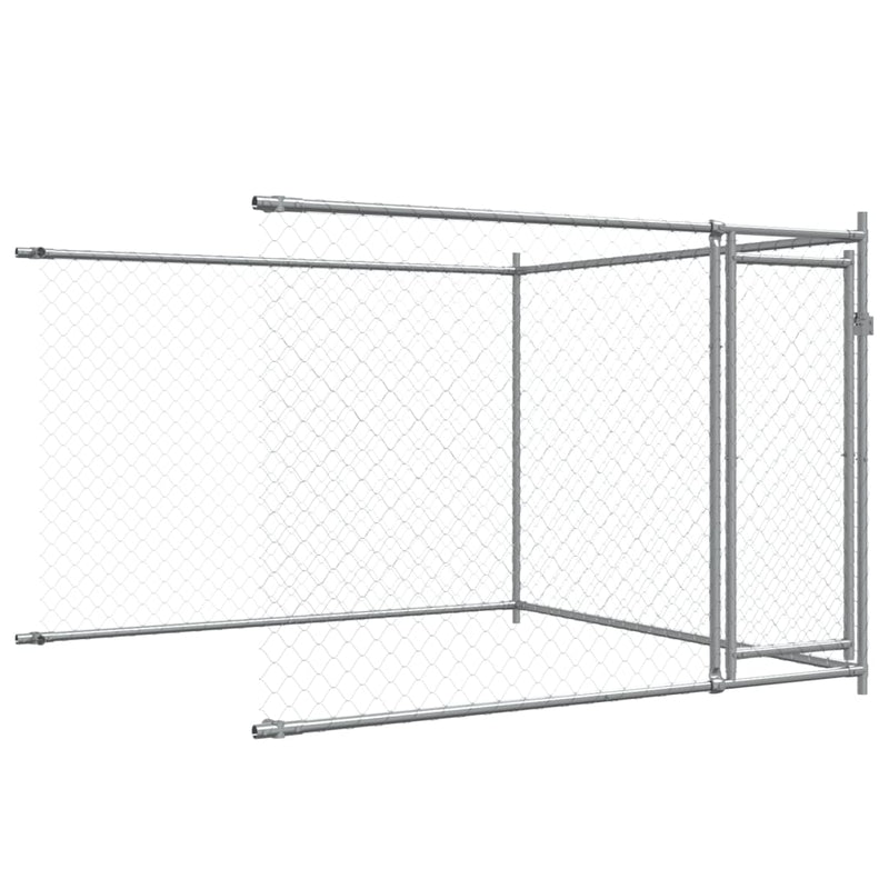vidaXL Dog Cage with Doors Grey 8x2x1.5 m Galvanised Steel