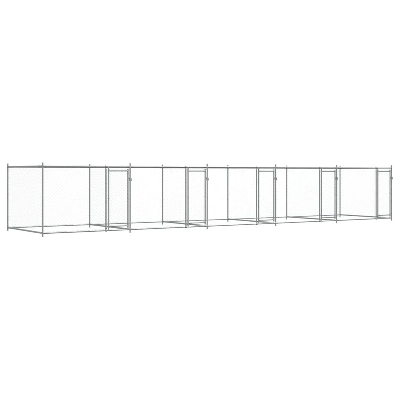 vidaXL Dog Cage with Doors Grey 10x2x1.5 m Galvanised Steel