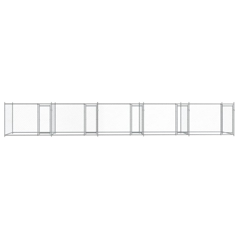 vidaXL Dog Cage with Doors Grey 10x2x1.5 m Galvanised Steel