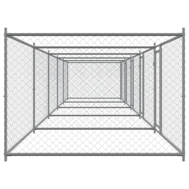 vidaXL Dog Cage with Doors Grey 10x2x1.5 m Galvanised Steel