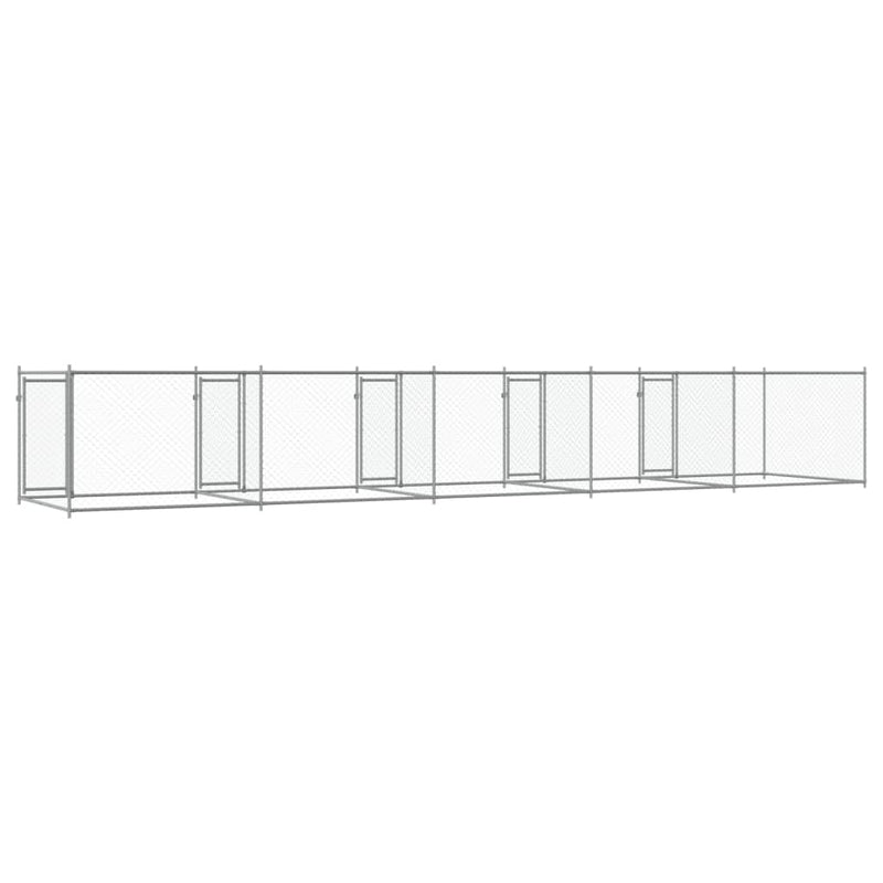 vidaXL Dog Cage with Doors Grey 10x2x1.5 m Galvanised Steel
