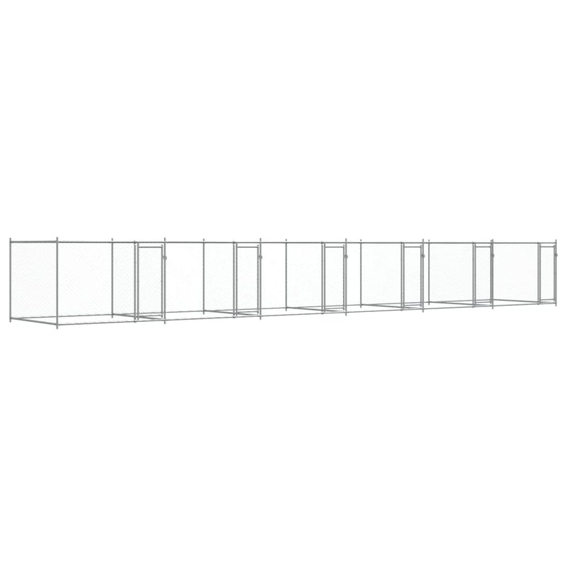 vidaXL Dog Cage with Doors Grey 12x2x1.5 m Galvanised Steel