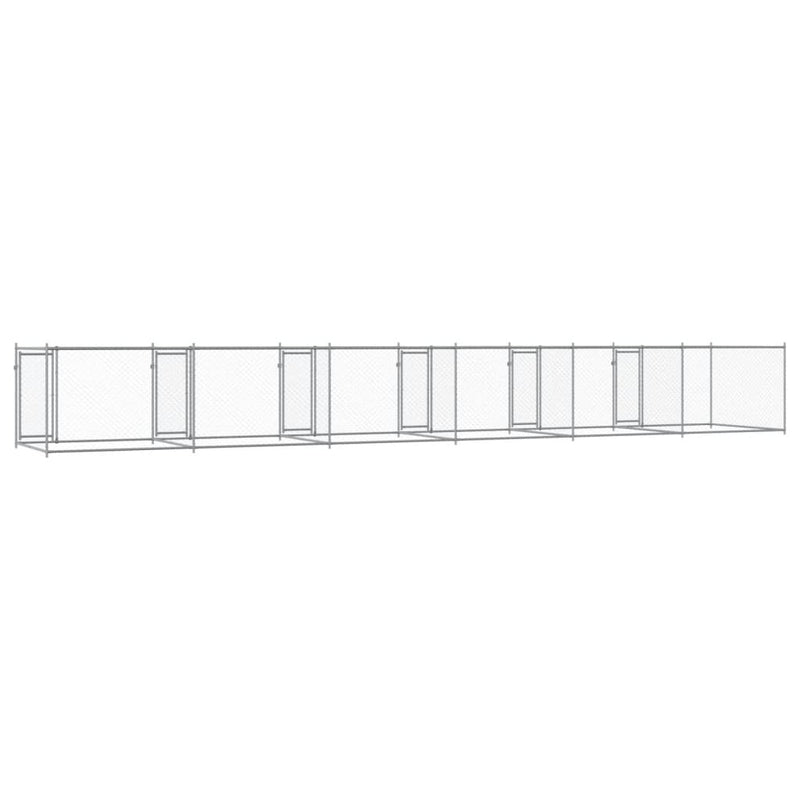 vidaXL Dog Cage with Doors Grey 12x2x1.5 m Galvanised Steel