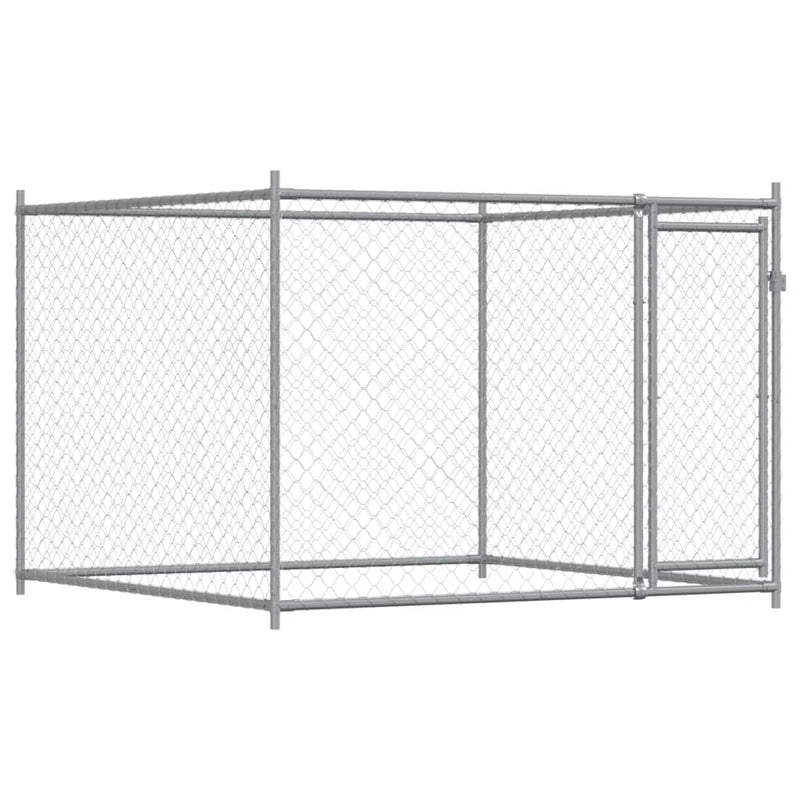 vidaXL Dog Cage with Door Grey 4x2x1.5 m Galvanised Steel