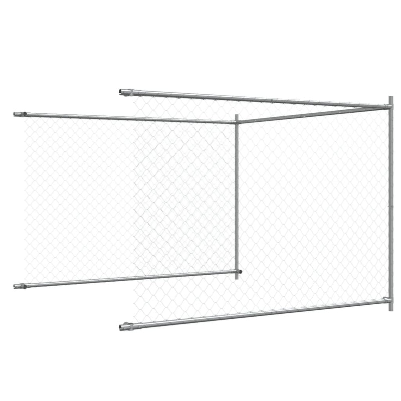vidaXL Dog Cage with Door Grey 4x2x1.5 m Galvanised Steel
