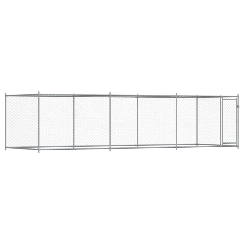 vidaXL Dog Cage with Door Grey 6x2x1.5 m Galvanised Steel