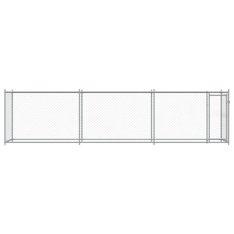 vidaXL Dog Cage with Door Grey 6x2x1.5 m Galvanised Steel