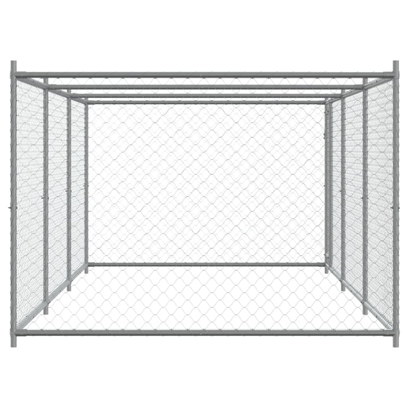 vidaXL Dog Cage with Door Grey 6x2x1.5 m Galvanised Steel
