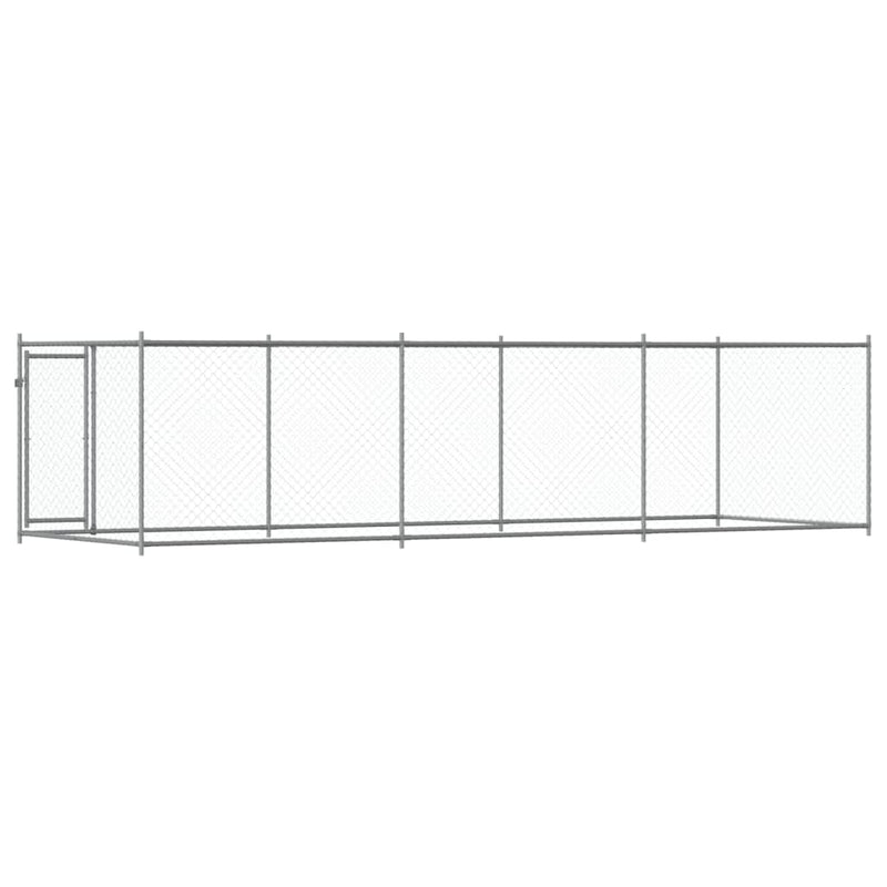 vidaXL Dog Cage with Door Grey 6x2x1.5 m Galvanised Steel