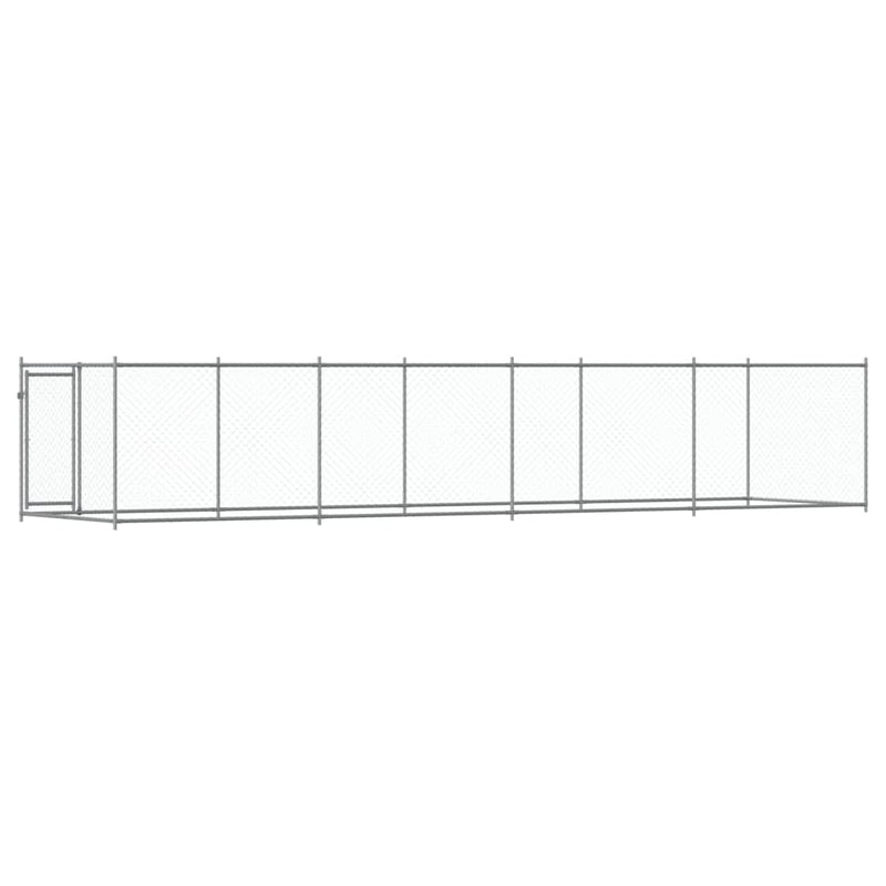 vidaXL Dog Cage with Door Grey 8x2x1.5 m Galvanised Steel