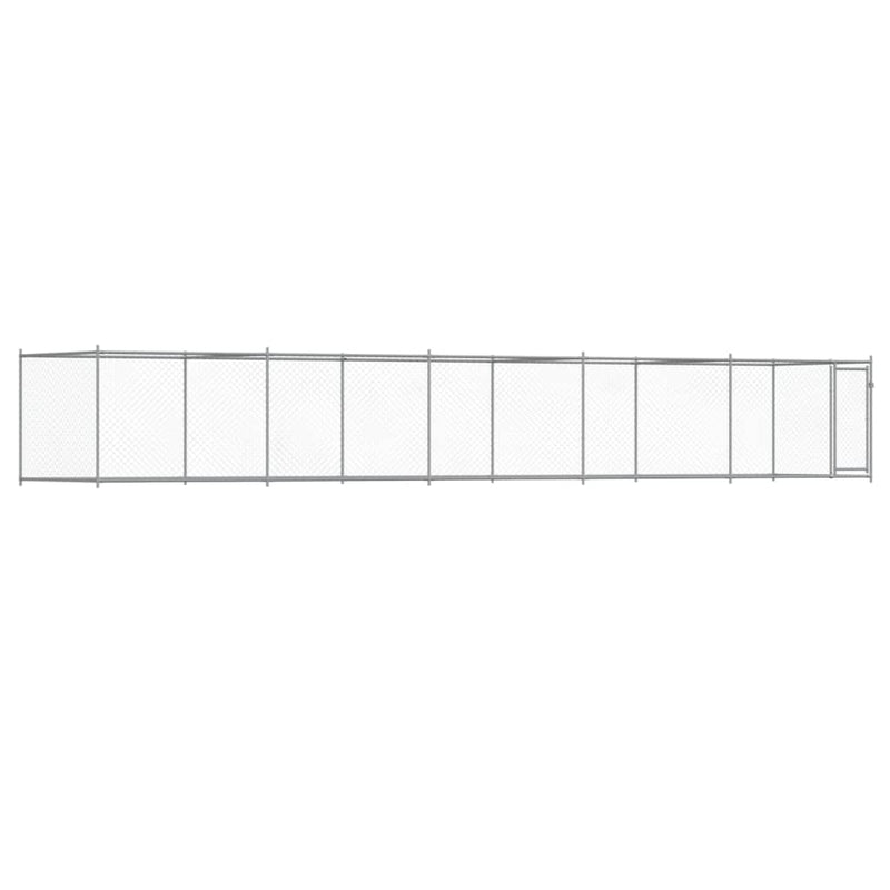 vidaXL Dog Cage with Door Grey 10x2x1.5 m Galvanised Steel