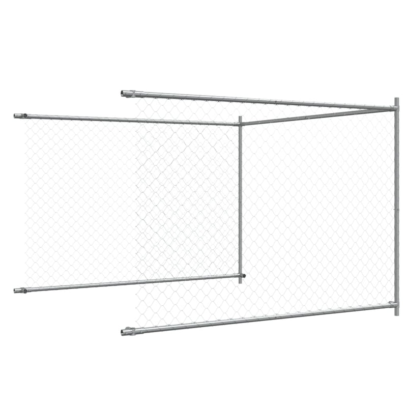 vidaXL Dog Cage with Door Grey 10x2x1.5 m Galvanised Steel