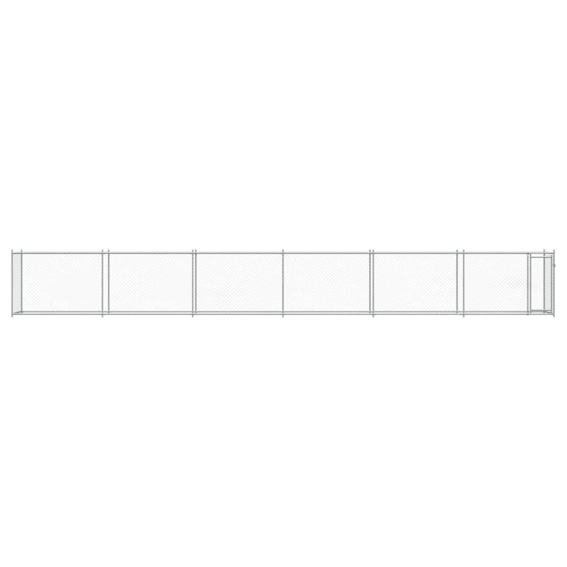 vidaXL Dog Cage with Door Grey 12x2x1.5 m Galvanised Steel