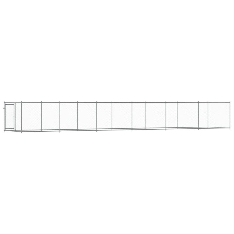 vidaXL Dog Cage with Door Grey 12x2x1.5 m Galvanised Steel
