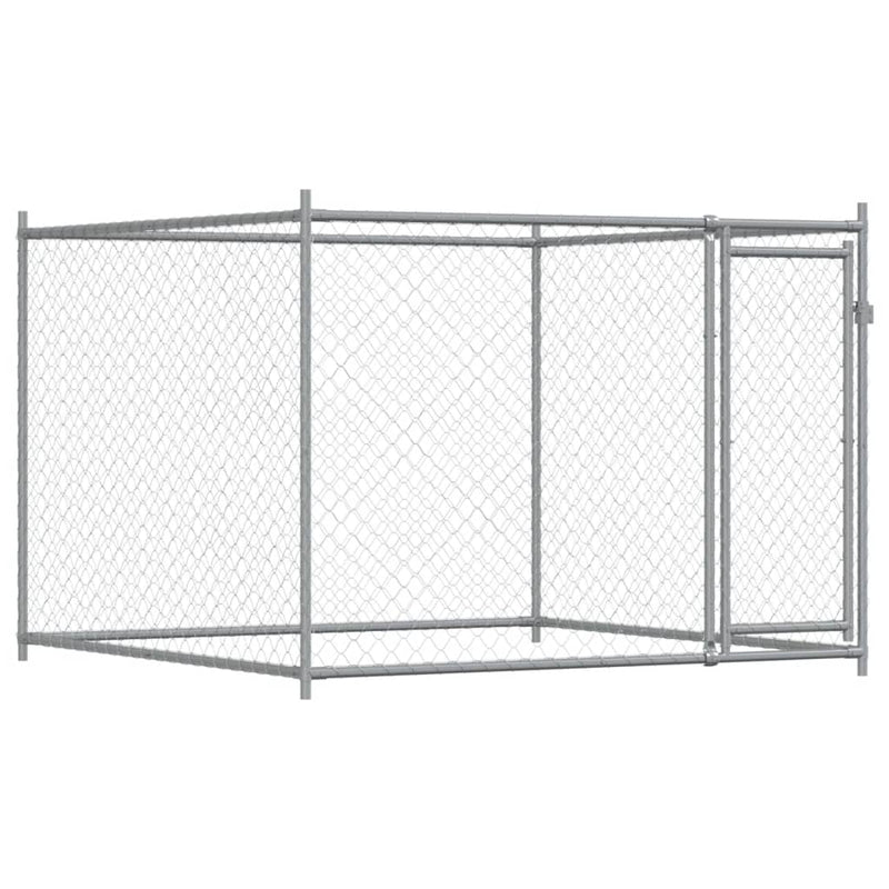 vidaXL Dog Cage with Door Grey 12x2x1.5 m Galvanised Steel
