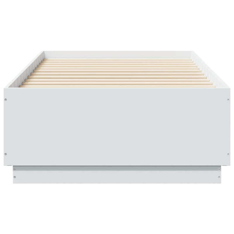 vidaXL Bed Frame with LED without Mattress White 90x190 cm