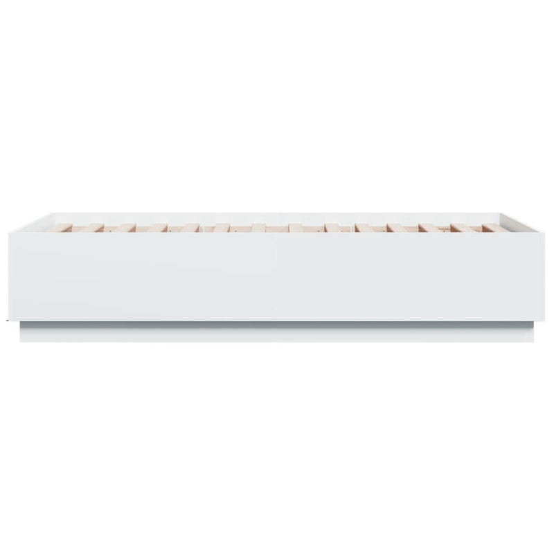 vidaXL Bed Frame with LED without Mattress White 90x190 cm