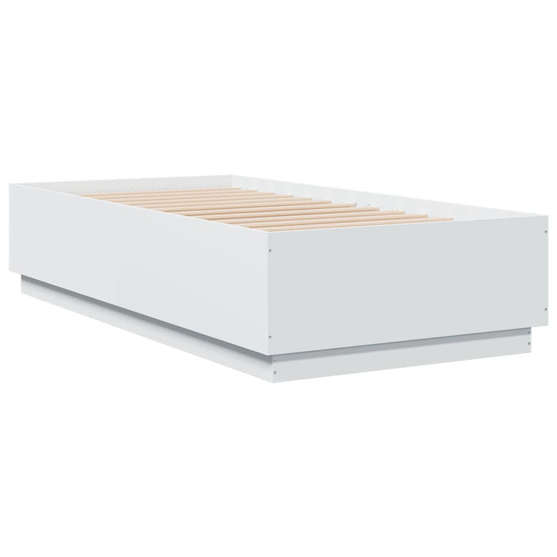 vidaXL Bed Frame with LED without Mattress White 90x190 cm