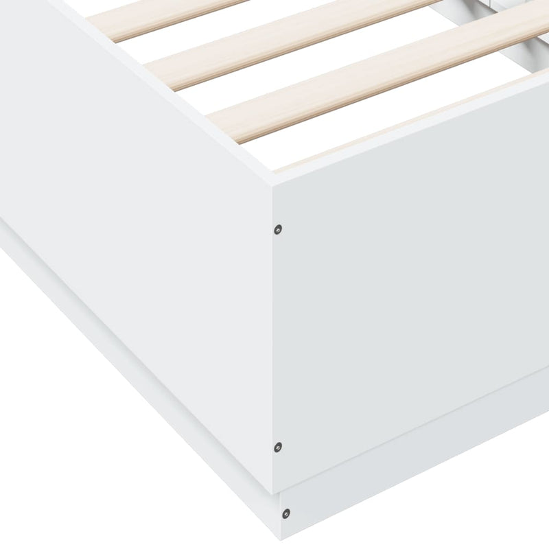 vidaXL Bed Frame with LED without Mattress White 90x190 cm