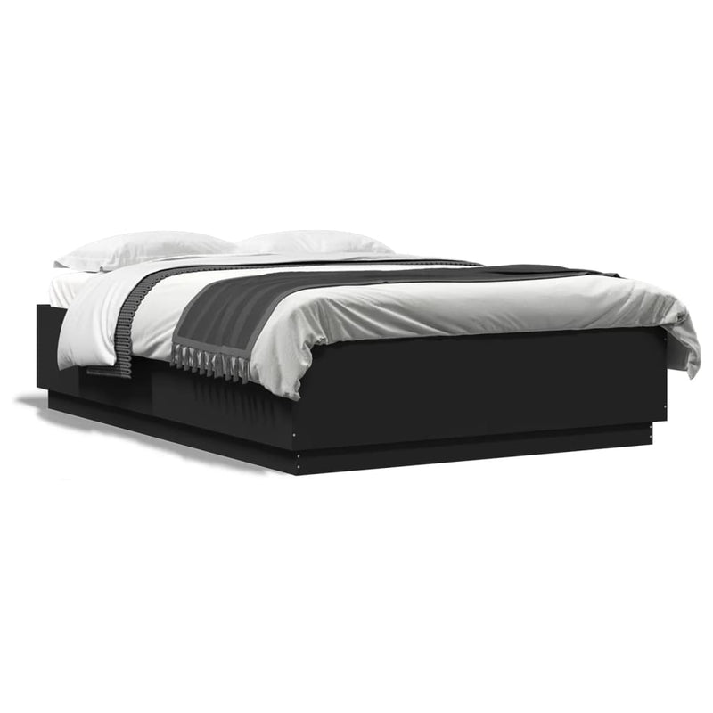 vidaXL Bed Frame without Mattress Black 150x200 cm